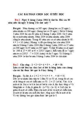 Các bài toán chọn lọc ở tiểu học